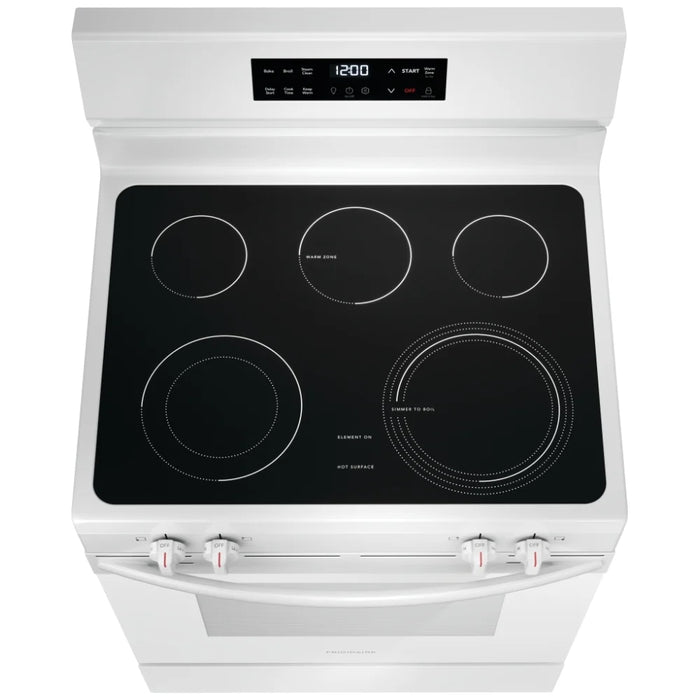 Frigidaire FCRE306CAW Electric Range, 30 inch Exterior Width, 5 Burners, 5.3 cu. ft. Capacity, Storage Drawer