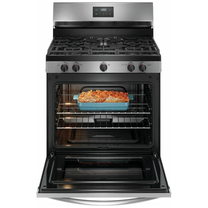 Frigidaire FCRG3052BS Gas Range, 30 inch Exterior Width, 5 Burners, 5.1 cu. ft. Capacity, Storage Drawer