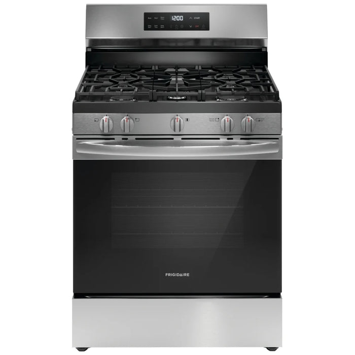 Frigidaire FCRG3062AS Gas Range, 30 inch Exterior Width, Self Clean, 5 Burners, 5.1 cu. ft. Capacity, 1 Ovens, Stainless Steel