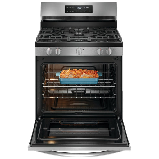 Frigidaire FCRG3062AS Gas Range, 30 inch Exterior Width, Self Clean, 5 Burners, 5.1 cu. ft. Capacity, 1 Ovens, Stainless Steel