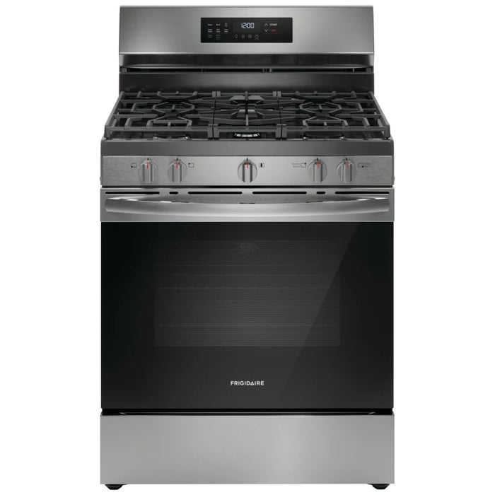 Frigidaire FCRG3083AS Gas Range, 30 inch Exterior Width, Self Clean, Convection, 5 Burners, 5.3 cu. ft. Capacity, Air Fry, Stainless Steel colour
