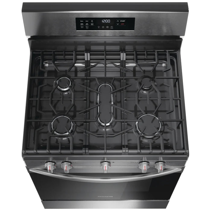 Frigidaire FCRG3083AS Gas Range, 30 inch Exterior Width, Self Clean, Convection, 5 Burners, 5.3 cu. ft. Capacity, Air Fry, Stainless Steel colour

