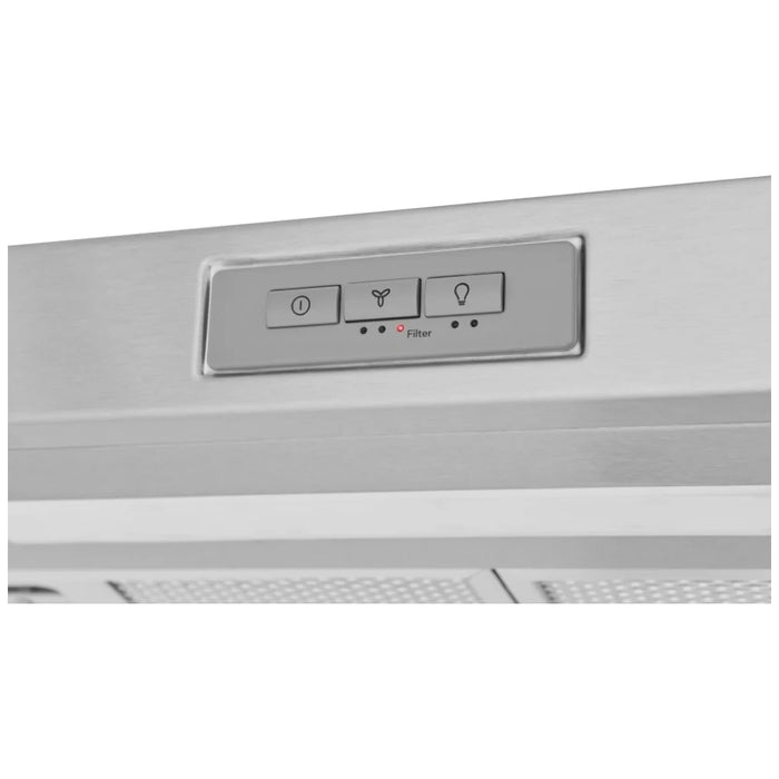 Frigidaire FCVW3052AS Range Hood, 30 inch Exterior Width, Under-Cabinet, 2, 220 CFM, 2.7, LED, Dishwasher Safe Filters, 2, Stainless Steel colour