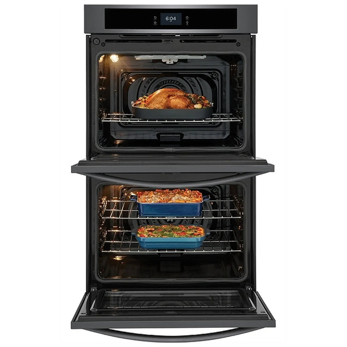 Frigidaire FCWD3027AD Double Wall Oven, 30 inch Exterior Width, Convection, Self Clean, 10.6 cu. ft. Capacity, Black Stainless Steel colour
