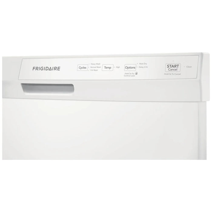 Image of Frigidaire FFCD2413UW White Dishwasher with Full Console and 14 Place Settings.