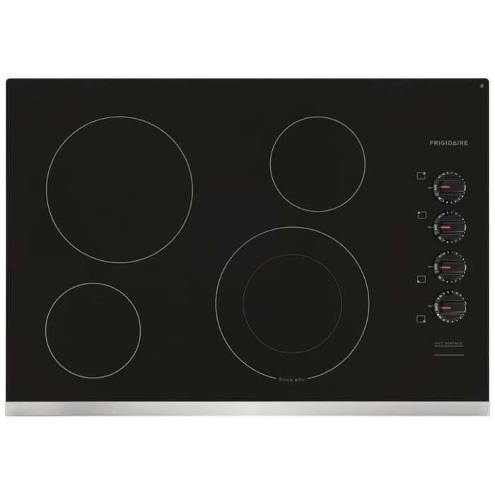 Frigidaire FFEC3025US Electric Cooktop, 30 inch Exterior Width, 4 Burners, Black colour
