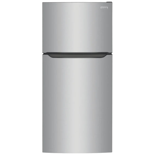 Frigidaire FFTR2045VS Top Freezer Refrigerator, 30 inches Width, 19.6 cu. ft. Capacity stainless steel appliance.