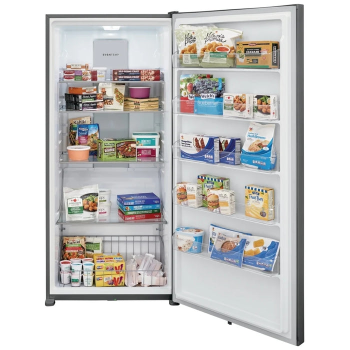 Frigidaire FFUE2024AN Upright Freezer, ENERGY STAR Certified, 20 cu. ft. Capacity, Automatic, Reversible Door, Interior Light (Freezer), Carbon colour Frost Free, Garage Ready