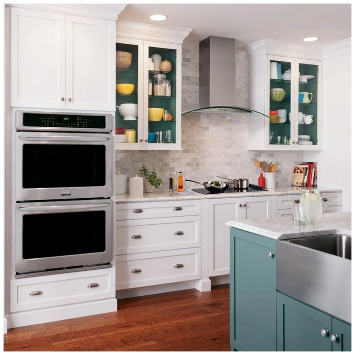 Frigidaire FHWC3660LS Range Hood, 36 inch Exterior Width, Chimney, Wall Mounted, 400 CFM, Accepts Both, Halogen , Dishwasher Safe Filters, 3, Stainless Steel colour Blower Included