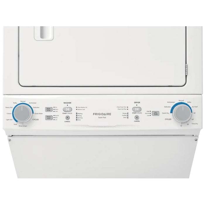 Frigidaire FLCE752CAW 27 inches Washer & Dryer Set with Agitator - White, front-loading laundry appliances.