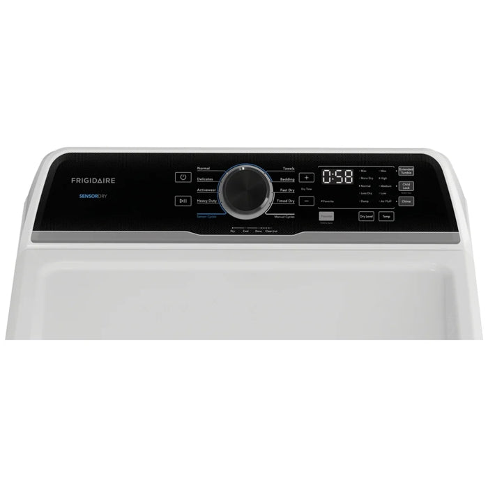 Frigidaire FLVE752CBW Electric Dryer, 7 cu. ft. Dryer Capacity, 4 Temperature Settings, Steel Drum, White colour