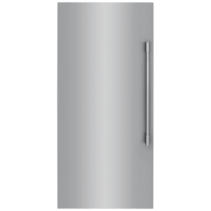 Frigidaire Professional Fpfu19f8wf Upright Freezer, 33 Inch Width, 18.6 Cu. Ft. Capacity, Frost Free, Reversible Door, Interior Light (freezer), Ice Maker, Stainless Steel