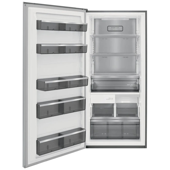 Frigidaire Professional Fpfu19f8wf Upright Freezer, 33 Inch Width, 18.6 Cu. Ft. Capacity, Frost Free, Reversible Door, Interior Light (freezer), Ice Maker, Stainless Steel