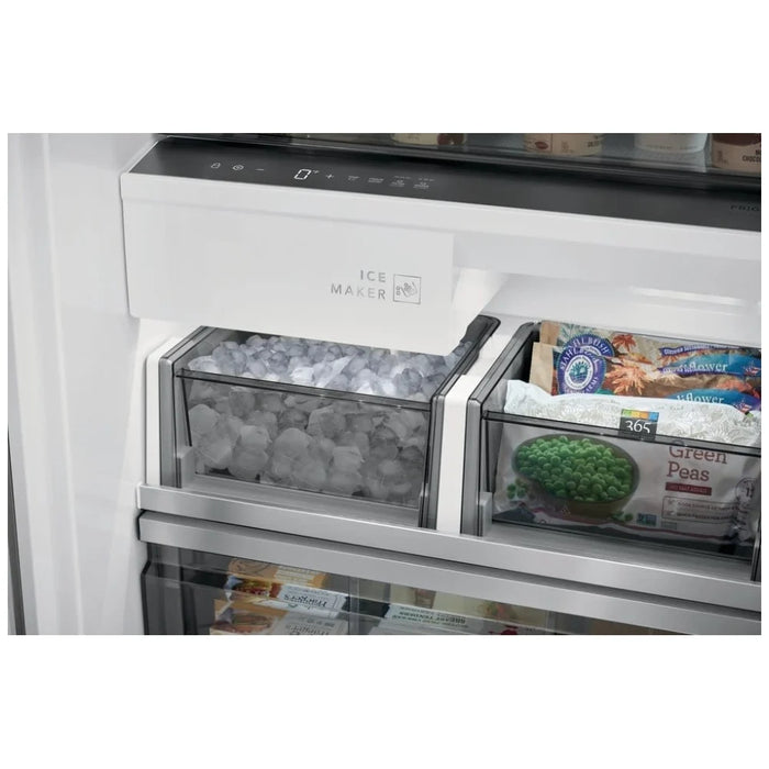 Frigidaire Professional Fpfu19f8wf Upright Freezer, 33 Inch Width, 18.6 Cu. Ft. Capacity, Frost Free, Reversible Door, Interior Light (freezer), Ice Maker, Stainless Steel