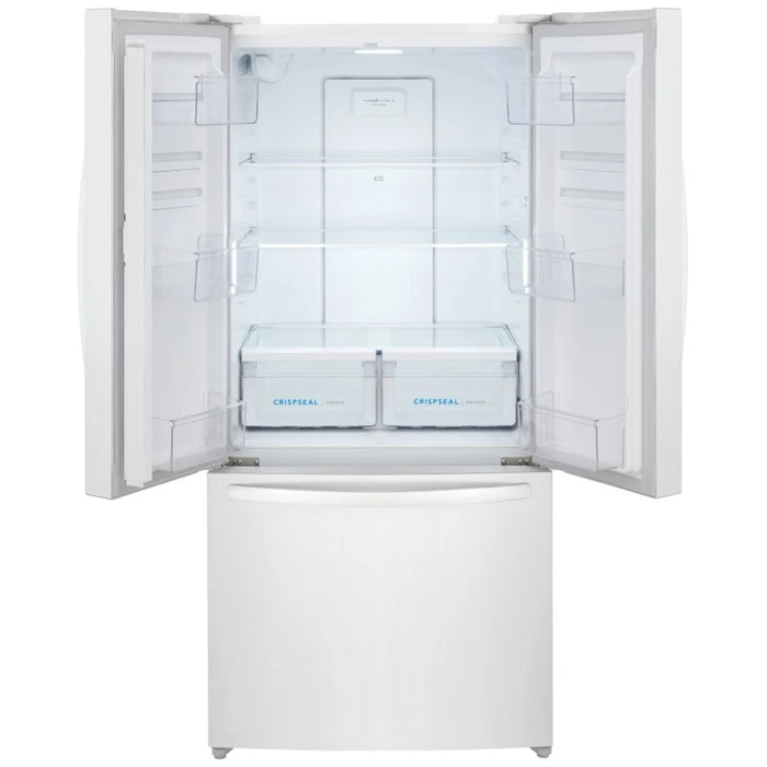 Frigidaire FRFG1723AW French Door Refrigerator, 32 inch Width, 17.6 cu. ft. Capacity, Counter Depth, Ice Dispenser (Freezer Located)