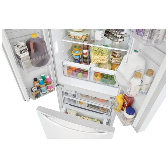 Frigidaire FRFG1723AW French Door Refrigerator, 32 inch Width, 17.6 cu. ft. Capacity, Counter Depth, Ice Dispenser (Freezer Located)