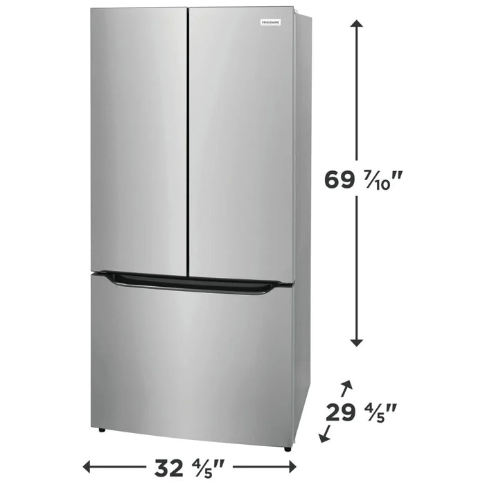 Frigidaire FRFG2033AV Counter Depth French Door Refrigerator, 33 inch Width, 19.6 cu. ft. Capacity, Counter Depth, Water Dispenser (Interior), Ice Dispenser (Freezer Located)