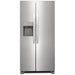 Frigidaire stainless steel side by side refrigerator with 22.2 cu. ft. capacity, 33-inch width.