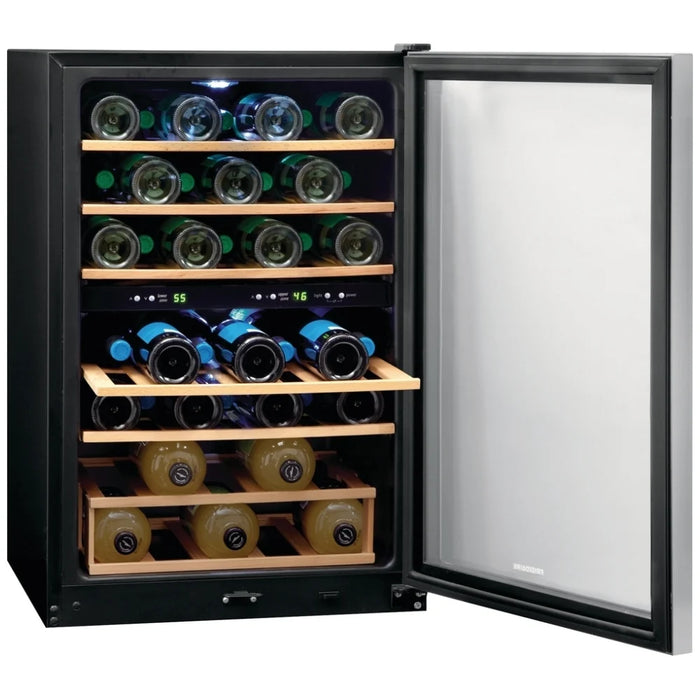 Frigidaire FRWW4543AS Wine Cooler, 21 inch Width, 45 Wine Bottle Capacity, Stainless Steel colour Dual Zone
