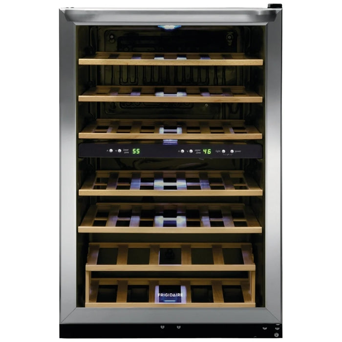 Frigidaire FRWW4543AS Wine Cooler, 21 inch Width, 45 Wine Bottle Capacity, Stainless Steel colour Dual Zone