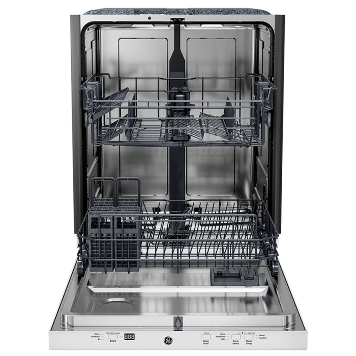 GE GBT500SGVWW Dishwasher, 24 inch Exterior Width, 50 dB Decibel Level, Fully Integrated, 3 Wash Cycles, 14 Capacity (Place Settings), Hard Food Disposal, White colour