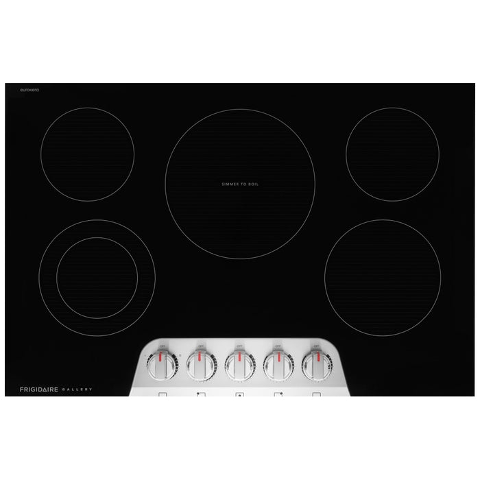Frigidaire Gallery GCCE3070BS Electric Cooktop, 30 inch Exterior Width, 5 Burners, 3,100
