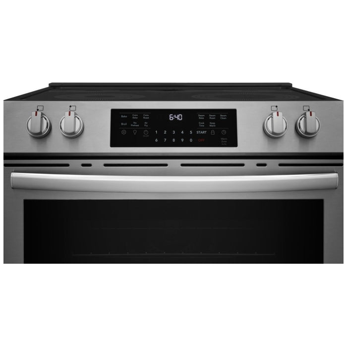 Frigidaire Gallery GCFE305CBF Electric Range, 5.3 cu. ft. Capacity, 30 inch Exterior Width, Convection, 5 Burners, Storage Drawer, Air Fry, Steam Clean