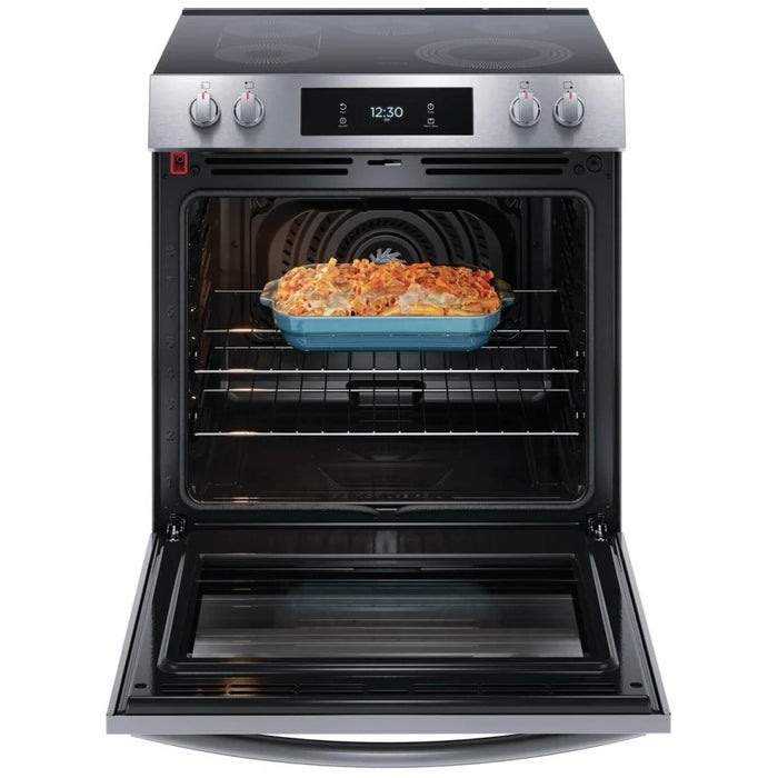 Frigidaire Gallery 30-Inch Electric Range with Self-Cleaning Oven, Convection, Air Fry, and Stainless Steel Finish.