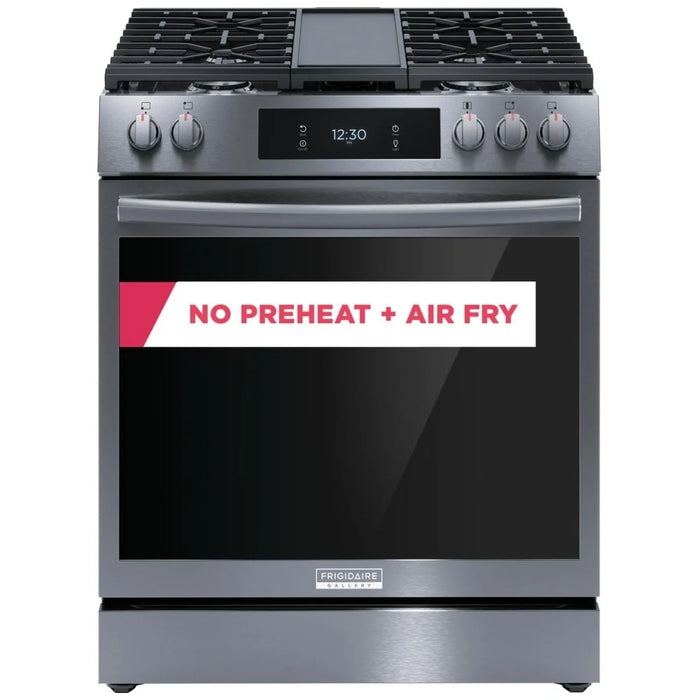 Frigidaire Gallery GCFG3060BD Gas Range, 30 inch Exterior Width, Self Clean, Convection, 5 Burners, 6 cu. ft. Capacity,