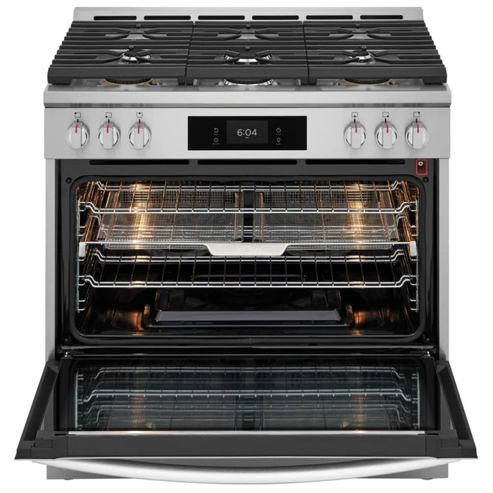 Frigidaire Gallery GCFG3661AF Gas Range, 36 inch Exterior Width, Self Clean, Convection, 6 Burners, 4.6 cu. ft. Capacity