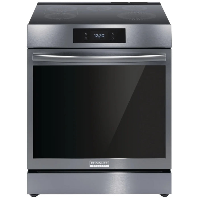 Frigidaire Gallery GCFI306CBD Induction Range, 30 inch Exterior Width, Self Clean, Convection, 5 Burners, 6.2 cu. ft. Capacity, Storage Drawer, Air Fry, 1 Ovens, Black Stainless Steel colour Steam Cooking, Air Sous Vide, Temperature Probe