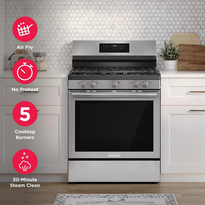 GCRG3059BF Frigidaire Gallery 30'' Rear Control Gas Range with Total Convection