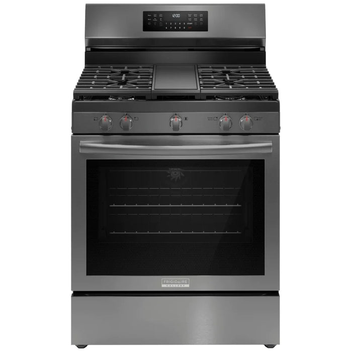 Frigidaire Gallery GCRG3060BD Gas Range, 5.1 cu. ft. Capacity, 30 inch Exterior Width, Self Clean, True Convection, 5 Burners
