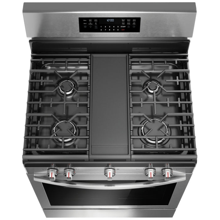 Frigidaire Gallery GCRG3060BF Gas Range, 5.1 cu. ft. Capacity, 30 inch Exterior Width, Self Clean, True Convection, 5 Burners