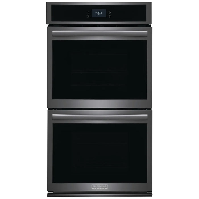 Frigidaire Gallery GCWD2767AD Double Wall Oven, 27 inch Exterior Width, Convection, Self Clean, 7.6 cu. ft. Capacity, Temperature Probe, Black Stainless Steel colour True European Convection, Air Fry, Steam Cooking, Telescopic Gliding Extension Rack
