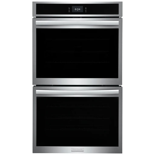 Frigidaire Gallery GCWD3067AF Double Wall Oven, 30 inch Exterior Width, Convection, Self Clean, 10.6 cu. ft. Capacity, Temperature Probe, Stainless Steel colour True European Convection, Air Fry, Steam Cooking, Telescopic Gliding Extension Rack
