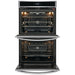 Frigidaire Gallery GCWD3067AF Double Wall Oven, 30 inch Exterior Width, Convection, Self Clean, 10.6 cu. ft. Capacity, Temperature Probe, Stainless Steel colour True European Convection, Air Fry, Steam Cooking, Telescopic Gliding Extension Rack
