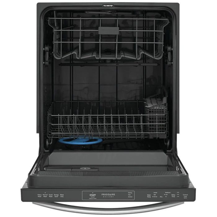 Frigidaire Gallery GDPH4515AF Stainless Steel Dishwasher with 24-inch width, 52 dB Decibel Level, 5 Wash Cycles, and 14 Place Settings Capacity.