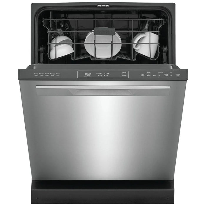 Frigidaire Gallery Stainless Steel Fully Integrated Dishwasher with 5 Wash Cycles and 14 Place Settings Capacity.