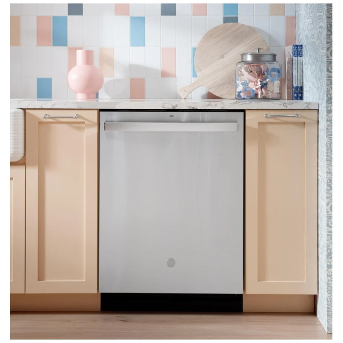 GE GDT670SMVES Dishwasher, 24 inch Exterior Width, 45 dB Decibel Level, Stainless Steel (Interior), 5 Wash Cycles, 16 Capacity (Place Settings), Hard Food Disposal, Wifi Enabled, Slate colour 4 Bottle Wash Jets; Hard Food Disposer