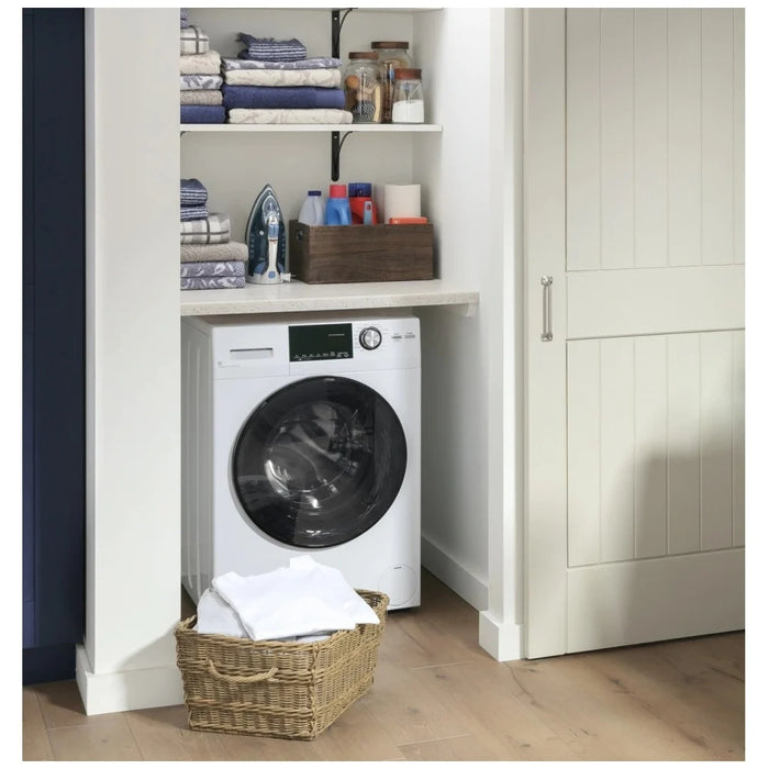 GE GFQ14ESSNWW All-in-One Washer Dryer Combo, 2.8 cu. ft. Washer Capacity, Steam Clean, 14 Wash Cycles, 5 Temperature Settings, 1,450 RPM Washer Spin Speed, Electric, White colour All-In-One Washer & Dryer