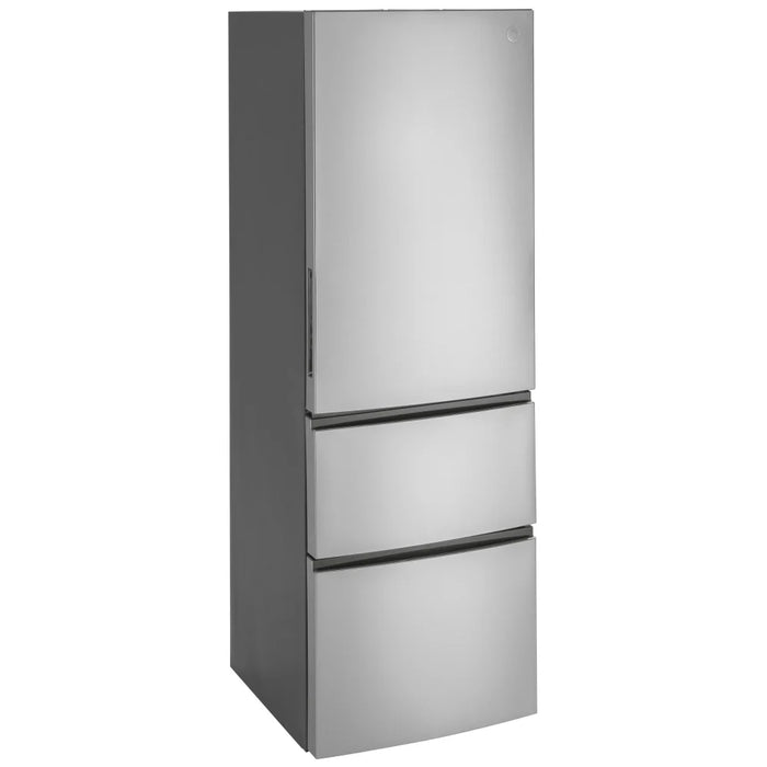 GE GLE12HSPSS Bottom Freezer Refrigerator, 24 inch Width, ENERGY STAR Certified, Counter Depth, Optional Ice Maker (Special Order), 11.9 cu. ft. Capacity, Stainless Steel colour