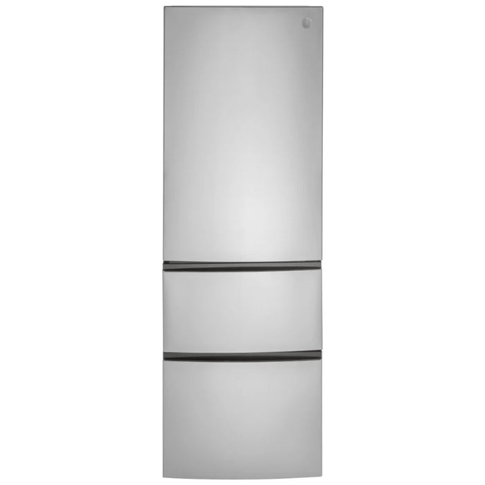 GE GLE12HSPSS Bottom Freezer Refrigerator, 24 inch Width, ENERGY STAR Certified, Counter Depth, Optional Ice Maker (Special Order), 11.9 cu. ft. Capacity, Stainless Steel colour