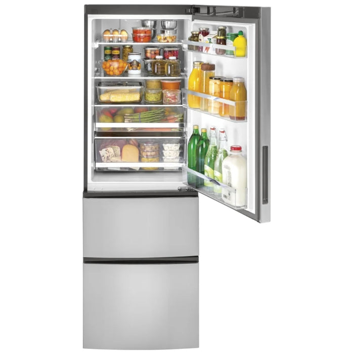 GE GLE12HSPSS Bottom Freezer Refrigerator, 24 inch Width, ENERGY STAR Certified, Counter Depth, Optional Ice Maker (Special Order), 11.9 cu. ft. Capacity, Stainless Steel colour