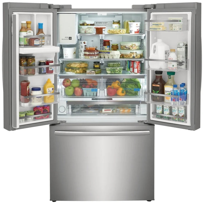 Frigidaire Gallery French Door Refrigerator in Stainless Steel, 36 inches Width, Energy Star Certified, Counter Depth, 22.6 Cu. Ft. Capacity.