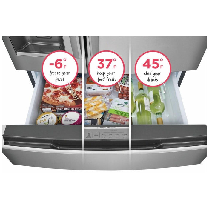 Frigidaire Gallery GRMC2273CD French Door Refrigerator, 36 inch Width, 21.5 cu. ft. Capacity, Counter Depth, Water Dispenser (Exterior), Ice Dispenser (Thru Door)