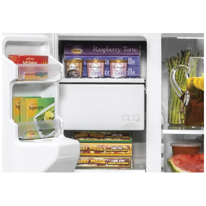 GE GSS25IYNFS Side by Side Refrigerator, 36 inch Width, Ice Dispenser (Thru Door), Water Dispenser (Exterior), 25.1 cu. ft. Capacity, Stainless Steel colour