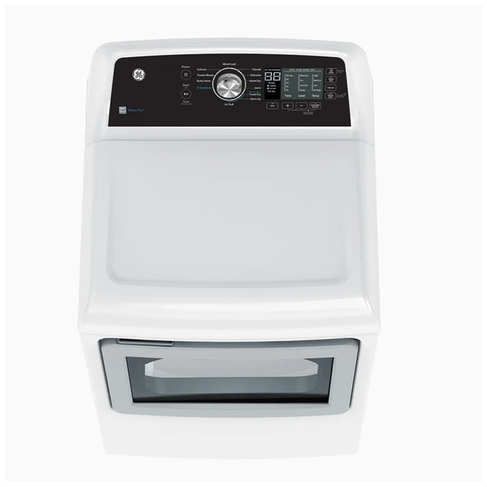 GE GTD68EBMRWS Electric Dryer, 7.4 cu. ft. Dryer Capacity, 4 Temperature Settings, Steel Drum, White colour