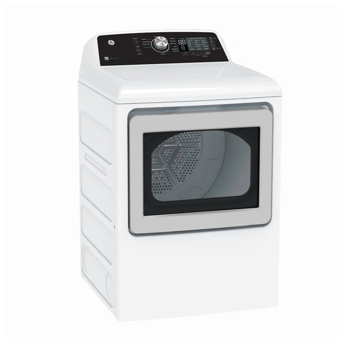 GE GTD68EBMRWS Electric Dryer, 7.4 cu. ft. Dryer Capacity, 4 Temperature Settings, Steel Drum, White colour