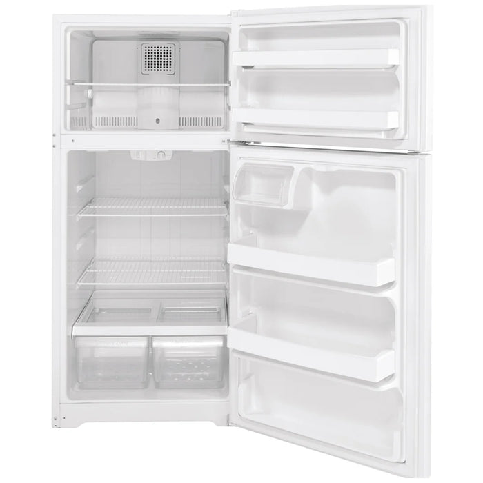 GE GTE16DTNRWW Top Freezer Refrigerator, 28 inch Width, ENERGY STAR Certified, 15.6 cu. ft. Capacity, Optional Ice Maker (Special Order), White colour